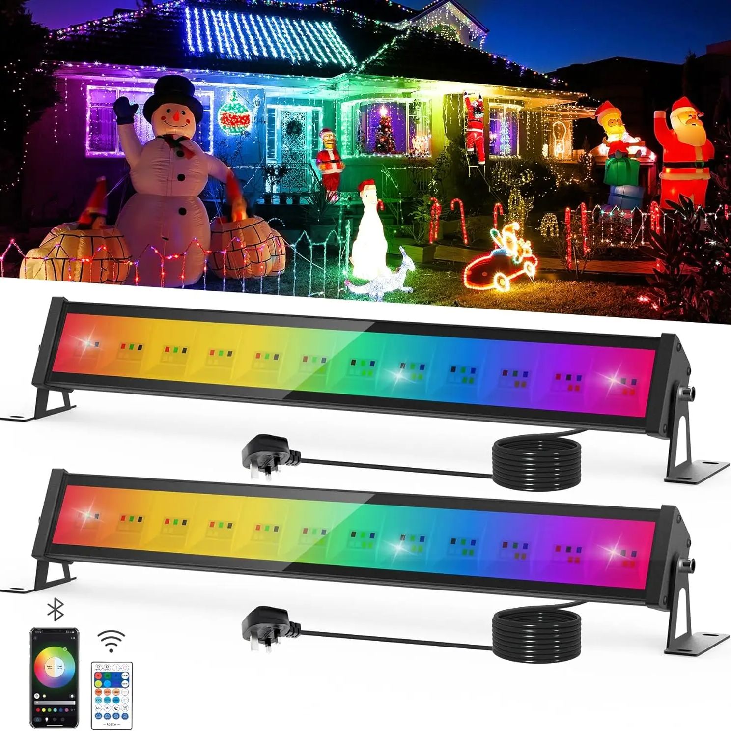 Smart Garden Lights Uk - 50W RGB LED Flutlicht Bar mit