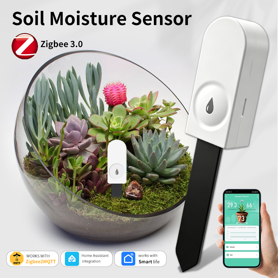 App Smart Garden - Intelligenter ZigBee Bodenfeuchtesensor Temperatur-Feuchtigkeitsmesser Detektor Thermo-Hygrometer
