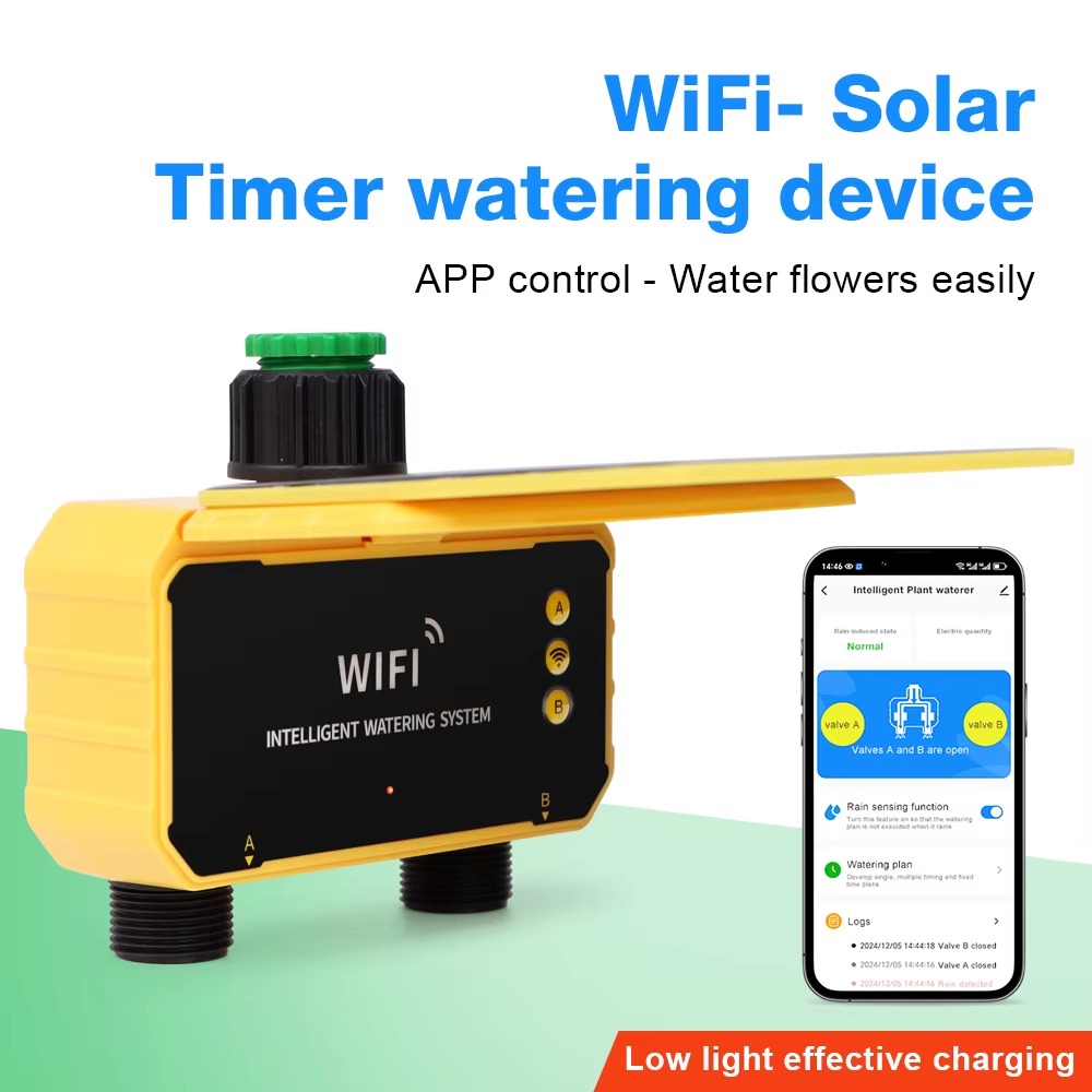 Smart Garden Tap Timer - 1/2 Ausgänge WLAN Solar-Bewässerungs-Timer-Controller Intelligentes automatisches