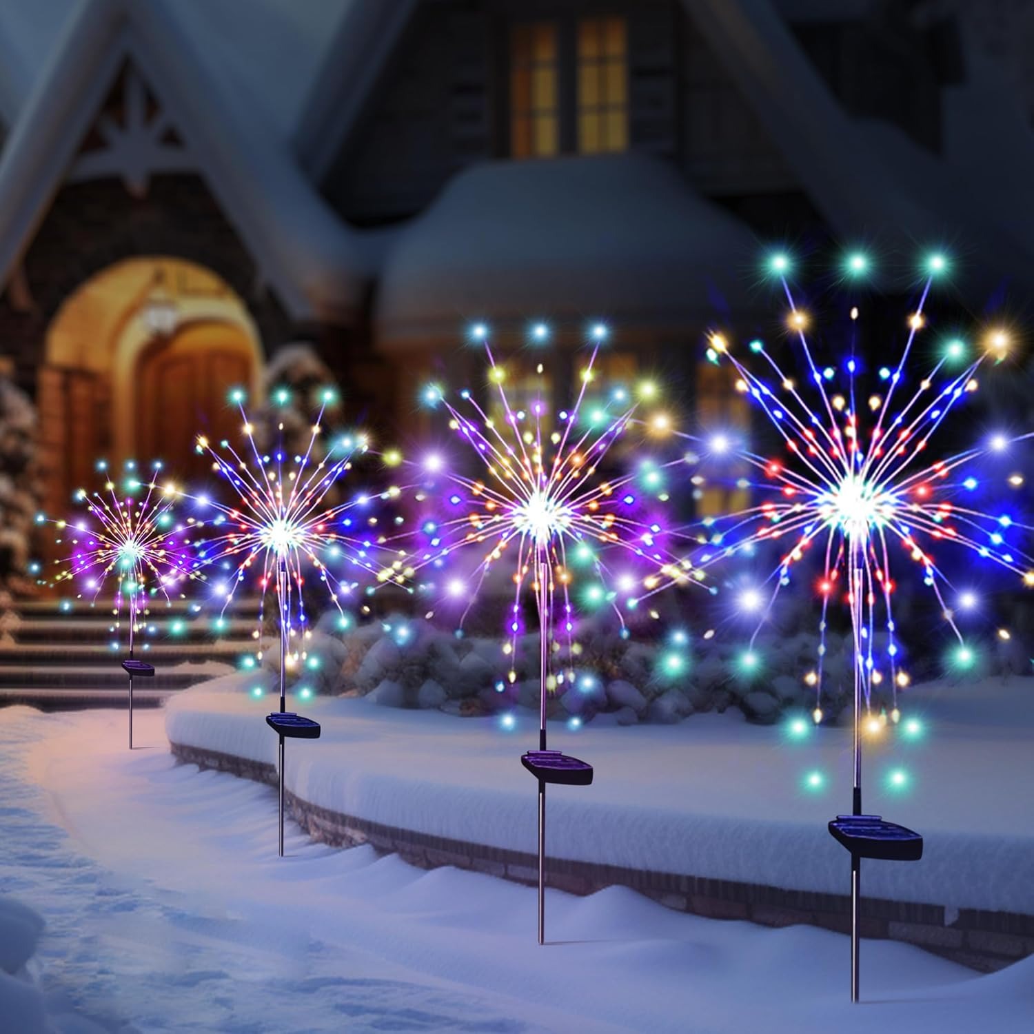 Smart Garden Light Camera - Solar-LED-Feuerwerk-Lichterkette für den Außenbereich, Gartendekoration, 8