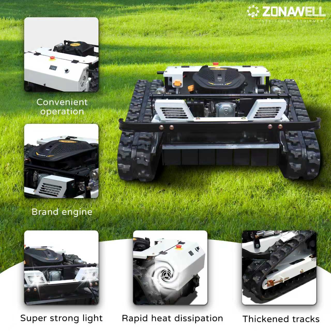 Smart Garden Click And Grow - Maßgeschneiderte ferngesteuerte Rasenmäher-Raupe, 4-Takt-Rasenmäher mit kabelloser