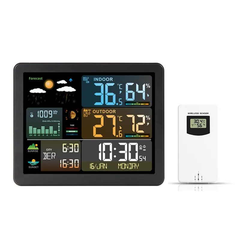 Garden Weather Station - Digitale Wetterstation, Uhr, Innen- und Außentemperatur-