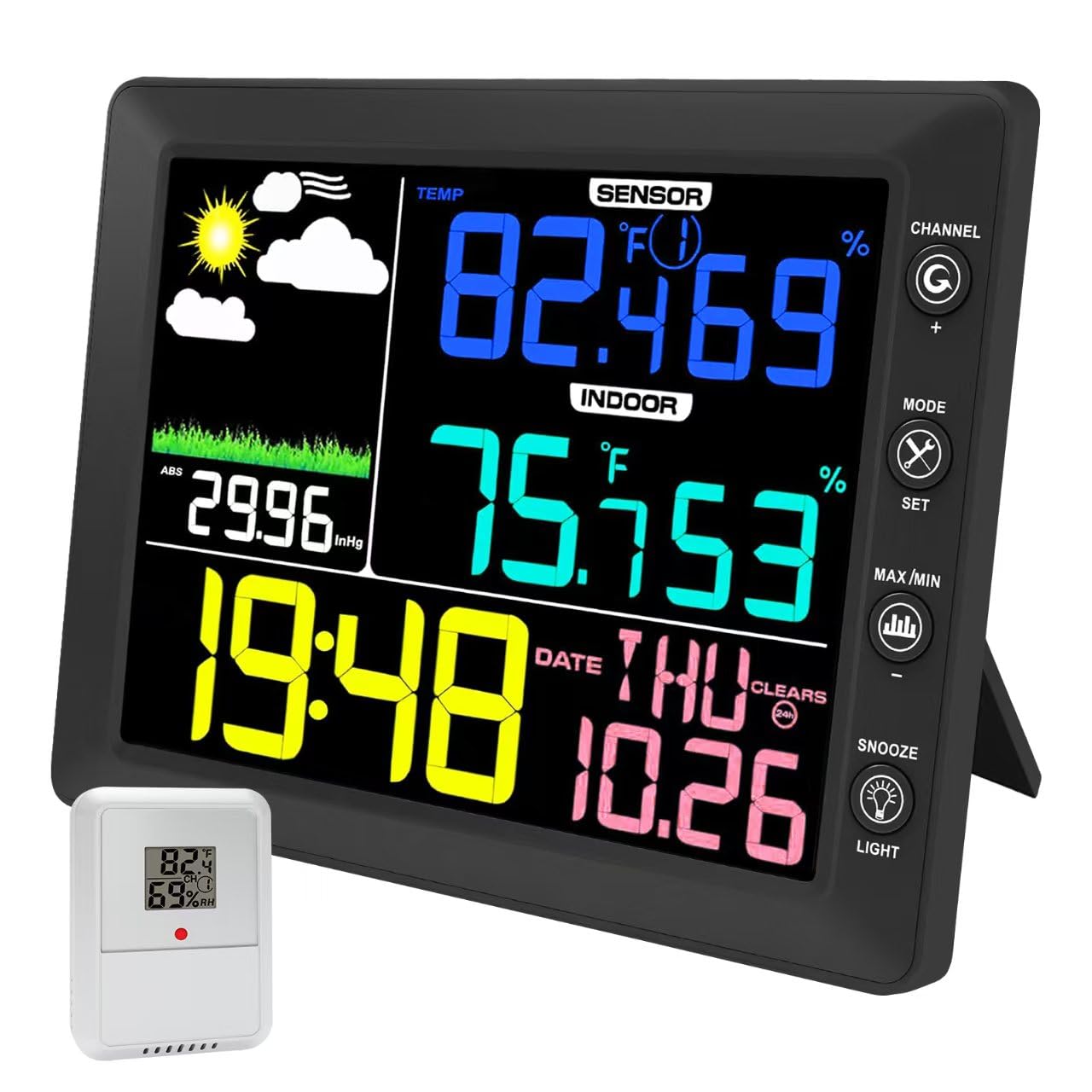 Garden Weather Station - Drahtlose Wetterstation mit Außensensor, 8,3 Zoll