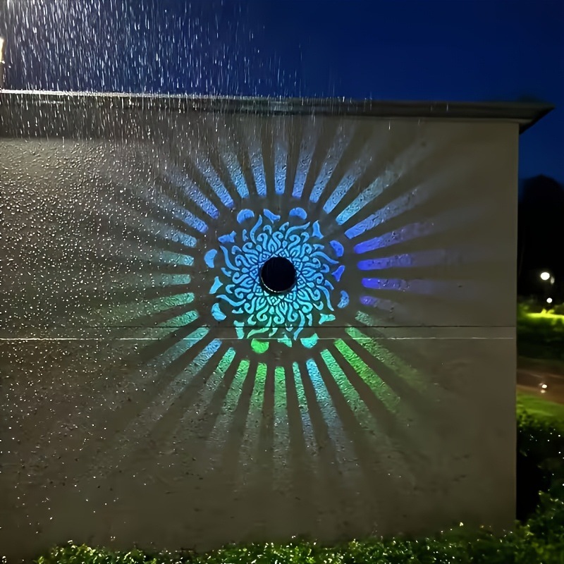Smart Garden Light Camera - Solar-LED-Wandleuchte Mandala-Projektionslaterne Wasserdichte Außenbeleuchtung für Hof